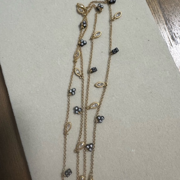 Freida Rothman Gold and Black clover Necklace - Picture 1 of 3